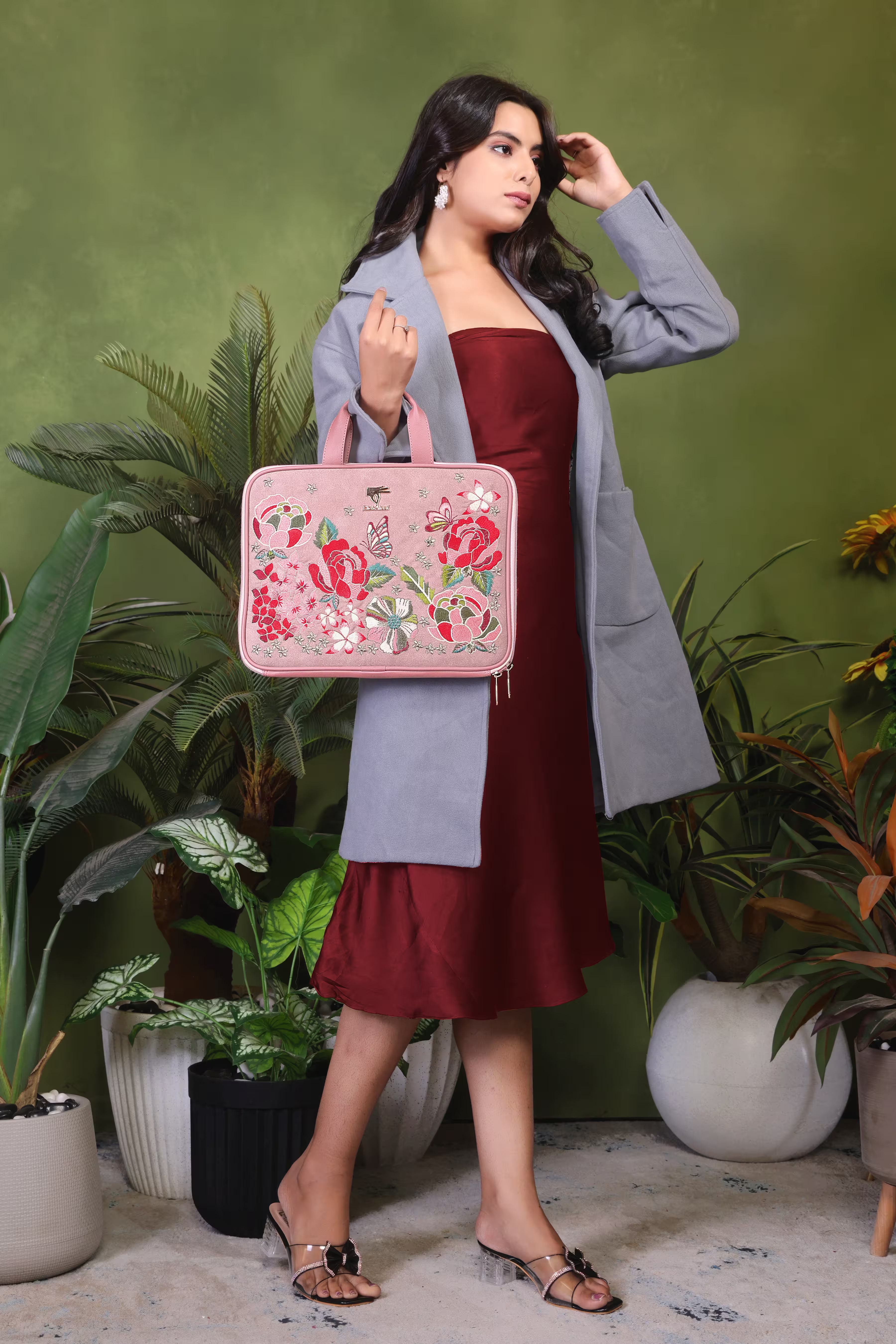 Pink Designer Petal Eden Laptop Sleeve