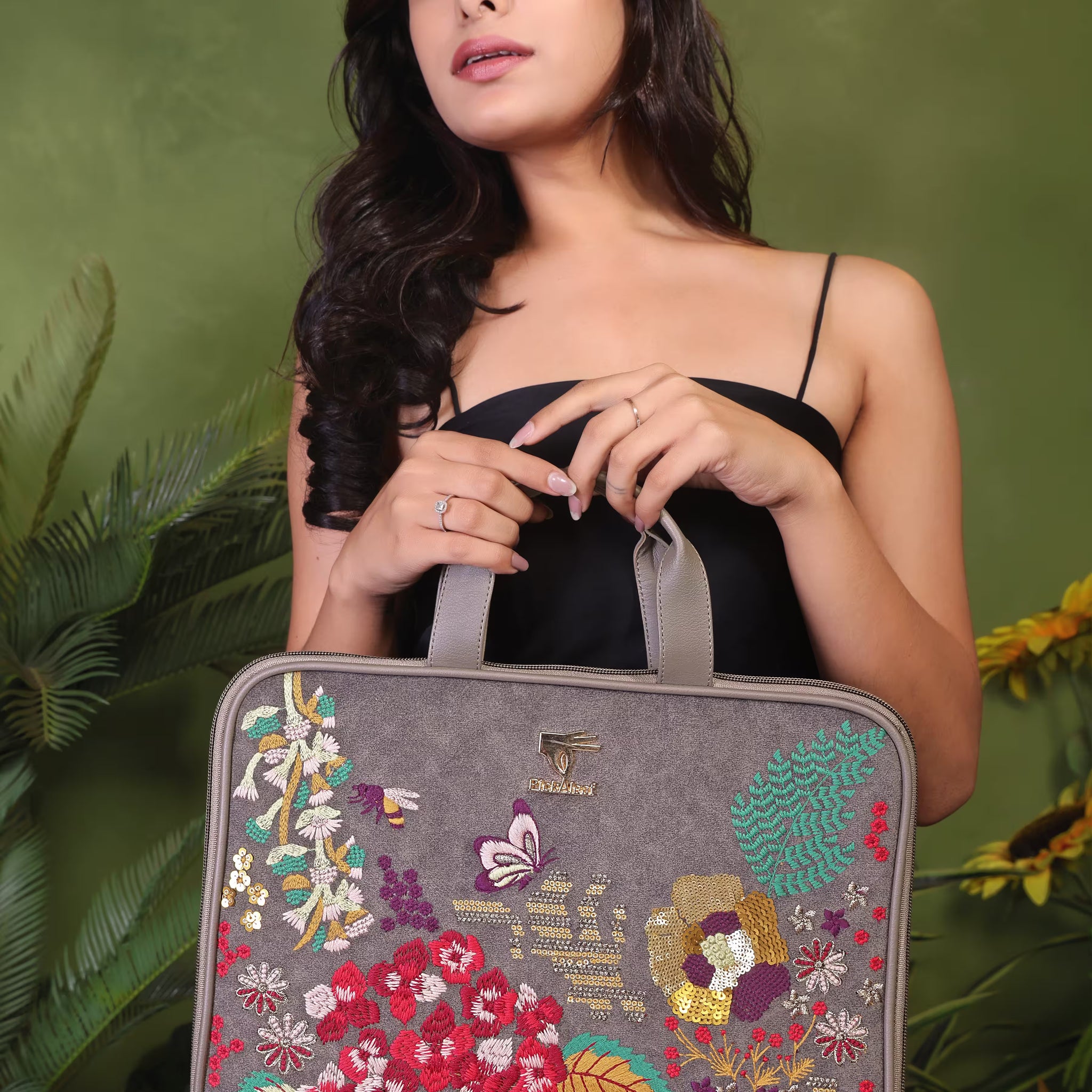 Grey Garden Designer Laptop Sleeve