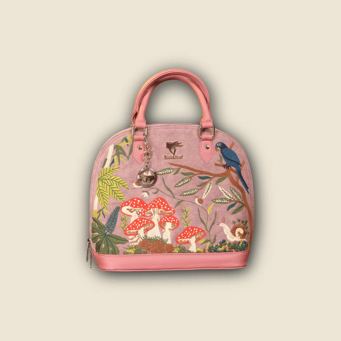 Pink Embroidery Paradise Handbag