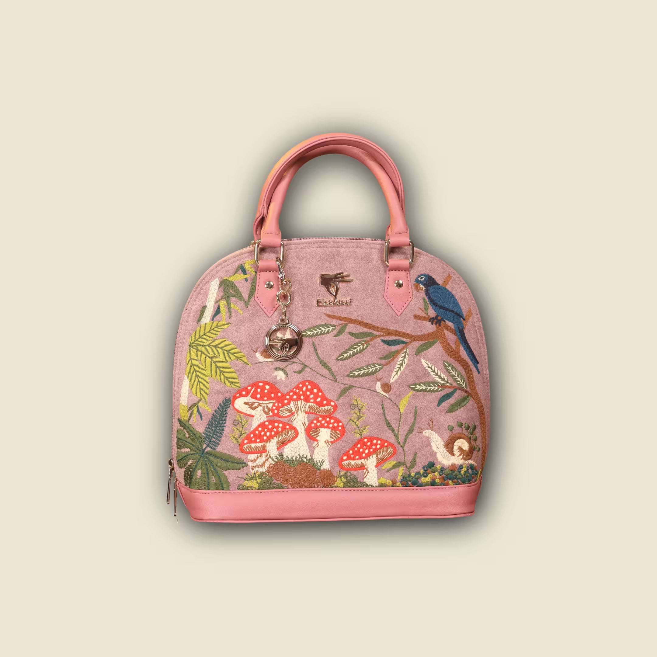 Pink Embroidery Paradise Handbag