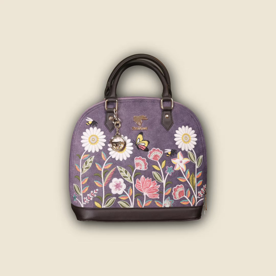 Purple Embroidery Daisy Dream Handbag