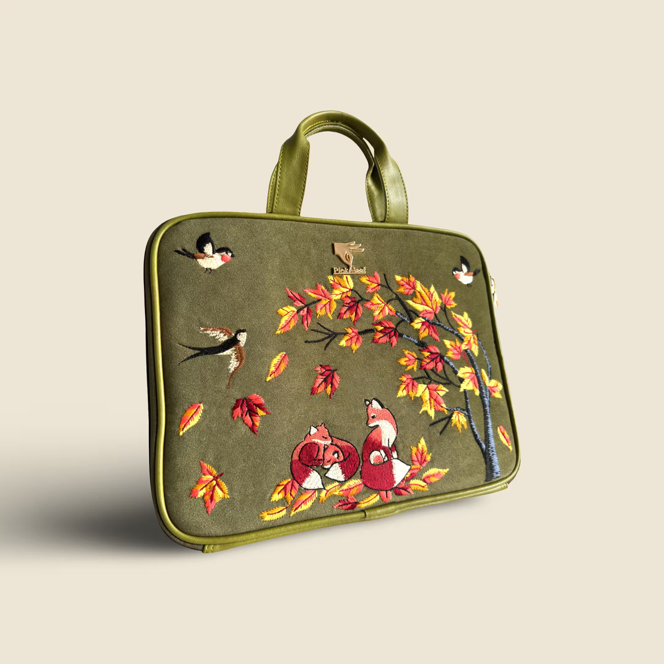 Olive Green Autumn Whisper Laptop Sleeve