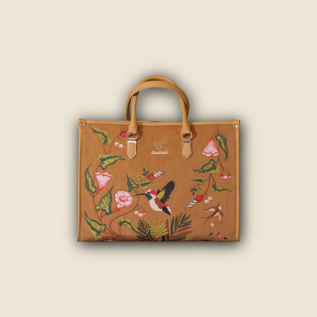 Gold Embroidery Flora Shoulder Bag