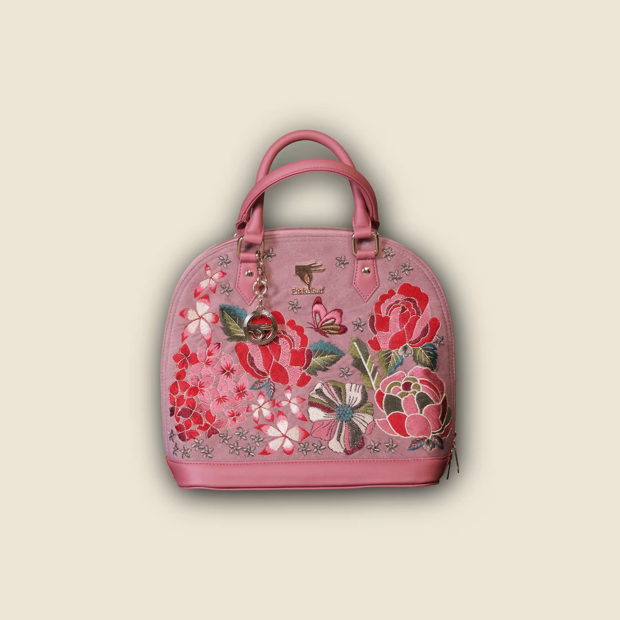 Pink Embroidery Petal Eden Hand Bag