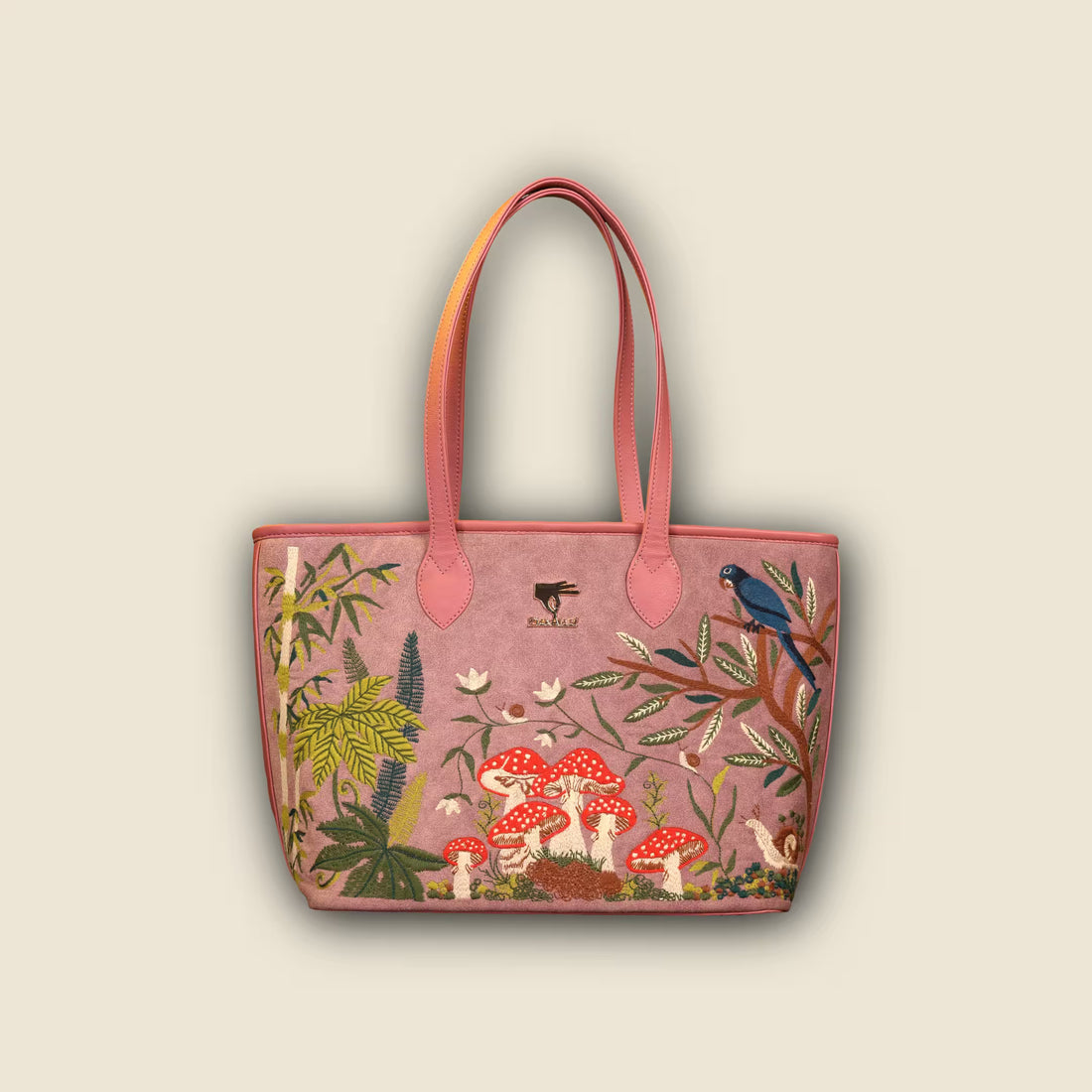 Pink Embroidery Paradise Tote Bag | Work to Function Look
