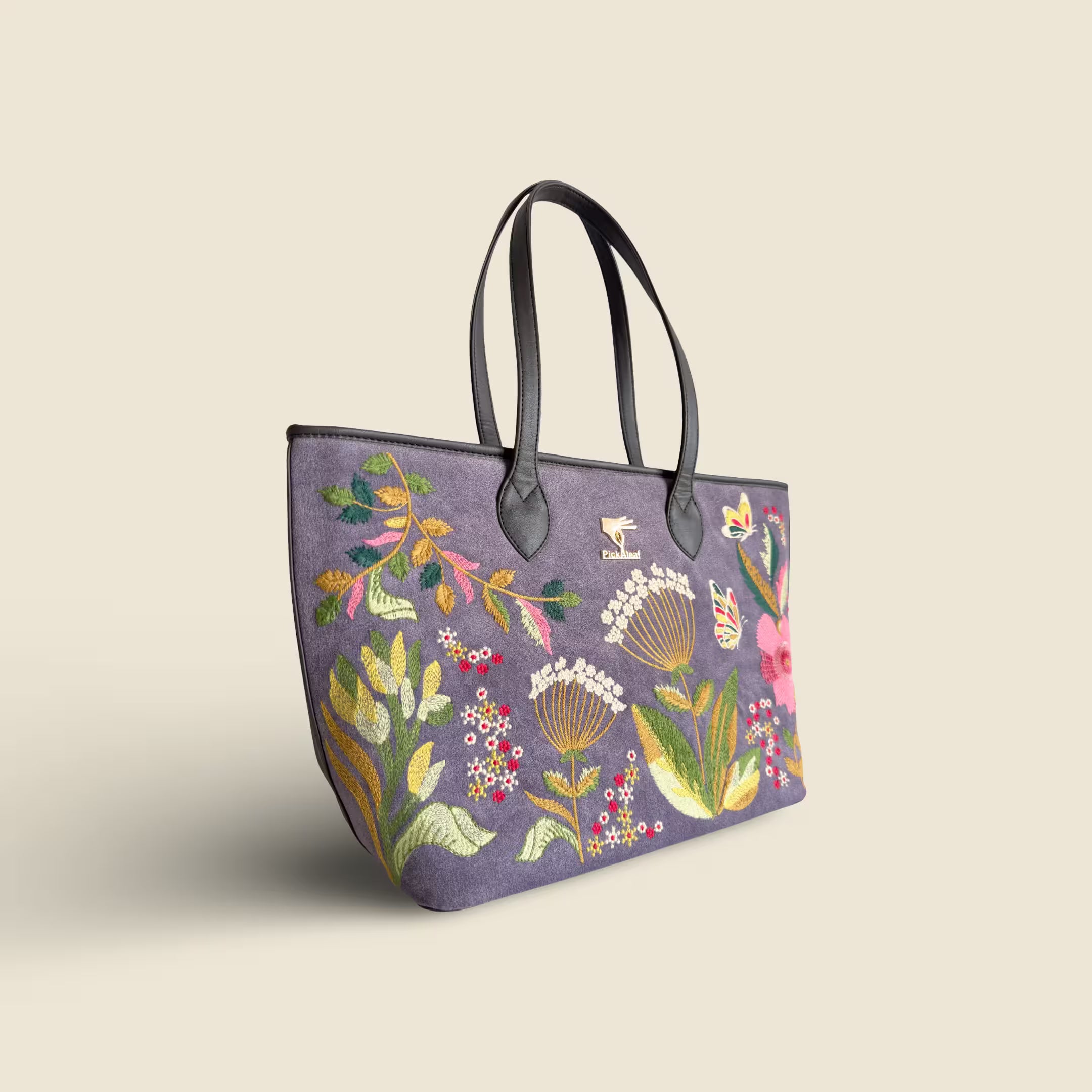 Purple Embroidery Violet Valley Tote Bag | Work & Travel