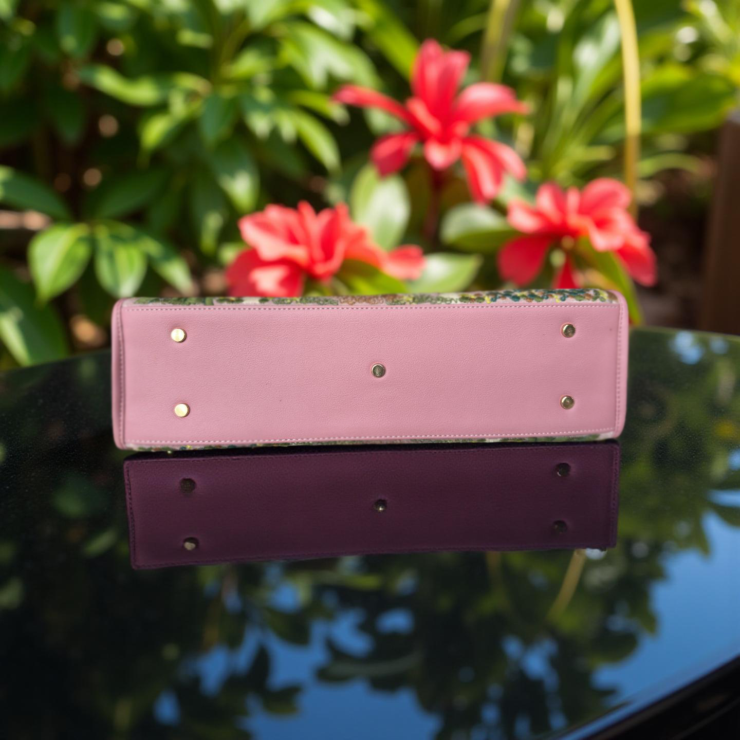 Pink Embroidery Paradise Shoulder Bag