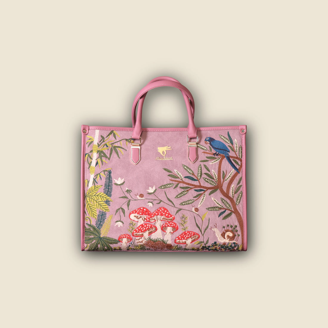 Pink Embroidery Paradise Shoulder Bag