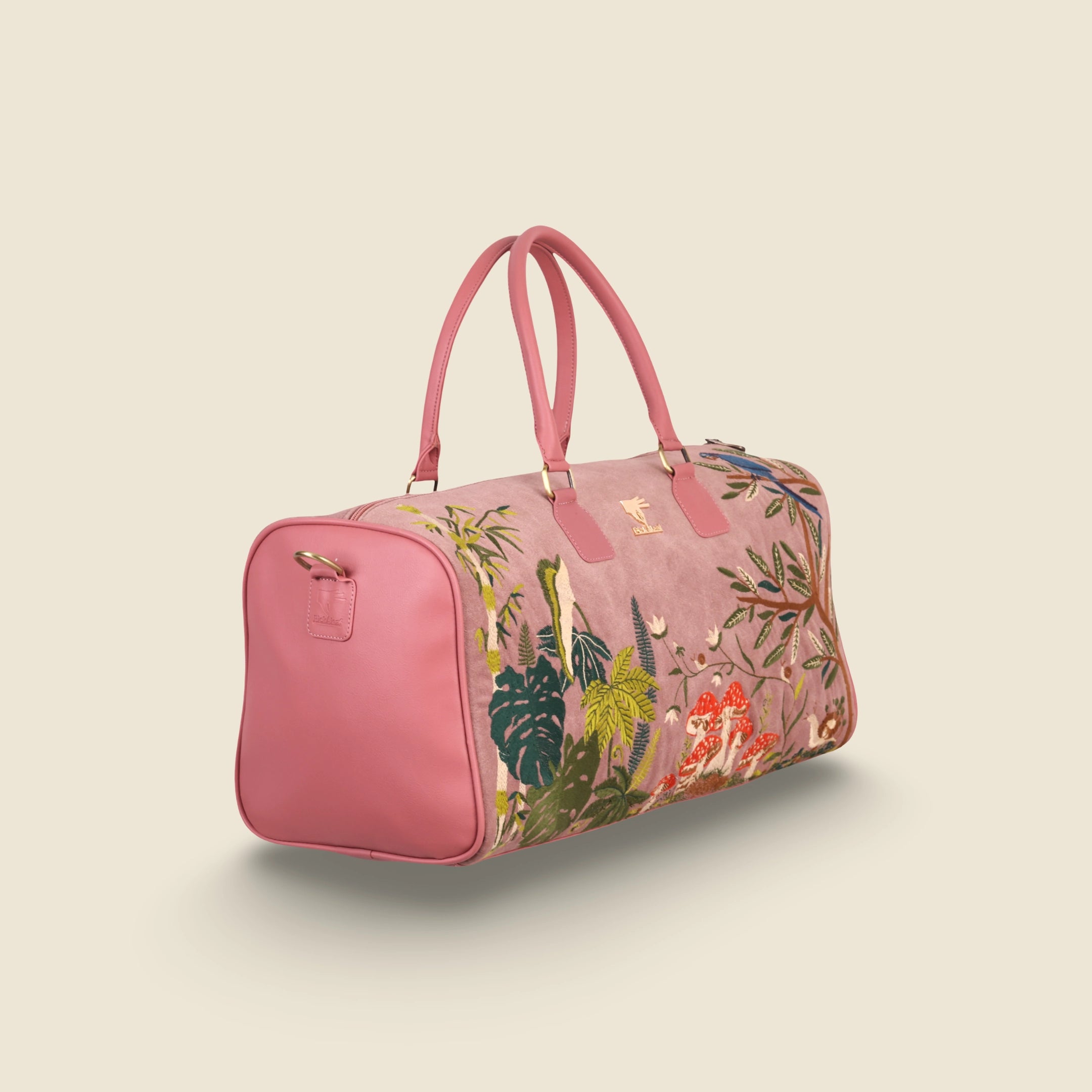 Pink Embroidery Paradise Duffel Bag