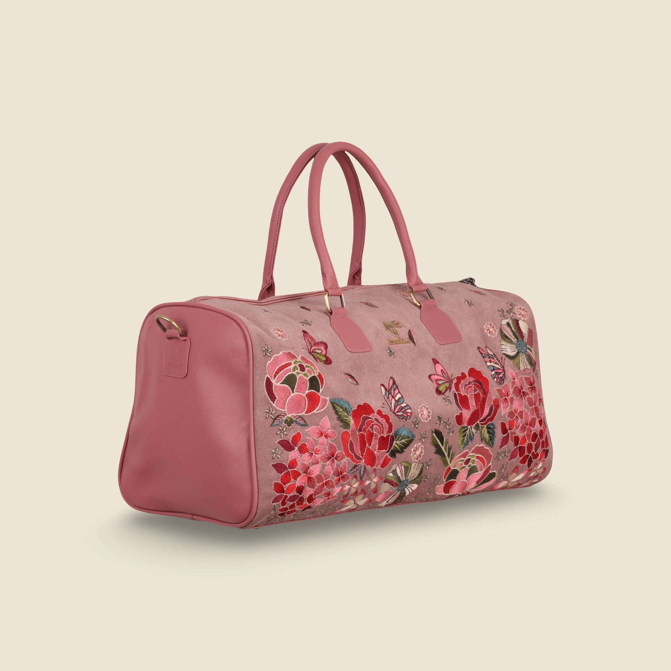 Pink Embroidery The Petal Eden Duffel Bag